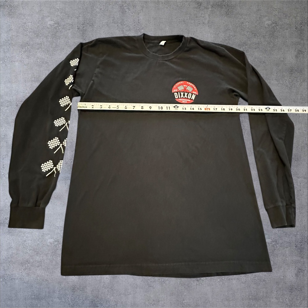 Dixxon Flannel Co‎ Mens L Black Long Sleeve Graphic T-Shirt Checkered Flag Large - Picture 4 of 9
